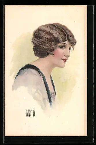 Künstler-AK sign. Rappini: Junge Frau mit moderner Frisur