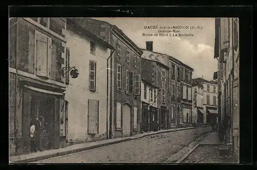 AK Mauze-sur-le-Mignon, Grande Rue, Route de Niort a la Rochelle