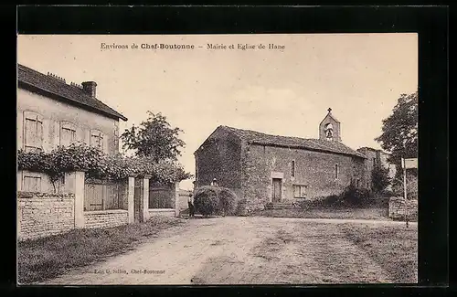 AK Chef-Boutonne, Mairie et Eglise de Hane