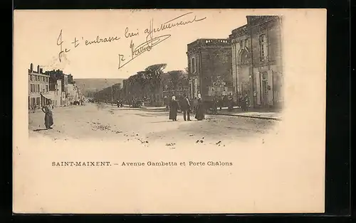 AK Saint-Maixent, avenue Gambetta et porte châlons