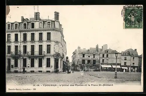 AK Thouars, L`Hôtel des Postes et la Place St-Médard