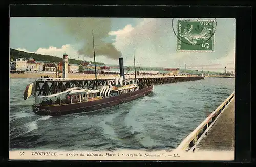 AK Trouville, Arrivée du Bateau du Havre l` Augustin Normand