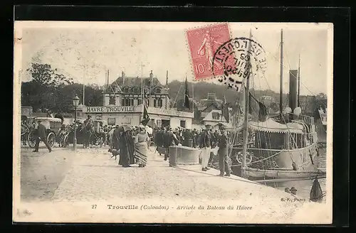 AK Trouville, Arrivée du Bateau du Havre