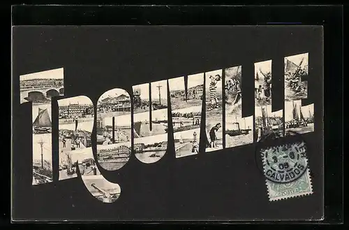 AK Trouville, Ansichten verschiedener Ortspartien