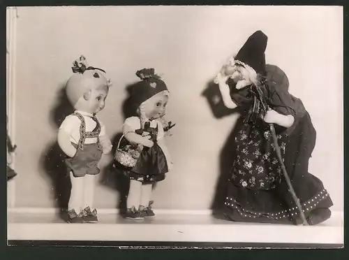 Fotografie Geschichten aus dem Thüringer Wald, Hänsel, Gretel und Hexe als Puppen