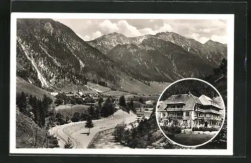 AK Hinterstein / bayr. Allgäu, Hotel Weidmanns Heil, Gebirgspanorama