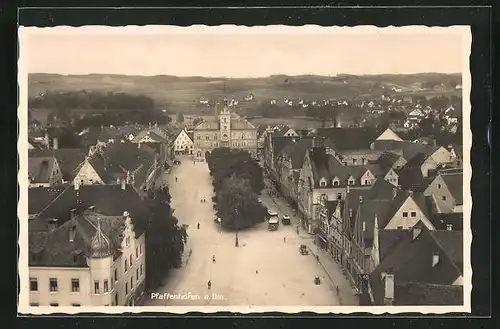 AK Pfaffenhofen a. Ilm, Blick aus der Vogelschau auf den Stadtplatz