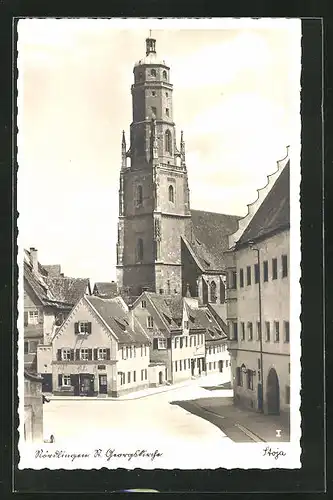 AK Nördlingen, St. Georgskirche im Sonnenschein