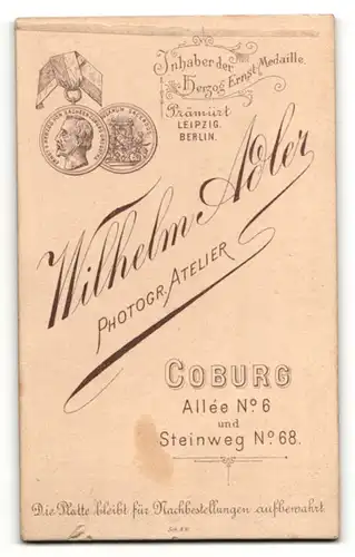 Fotografie Wilhelm Adler, Coburg, Portrait Herr mit Schnauzer im Anzug
