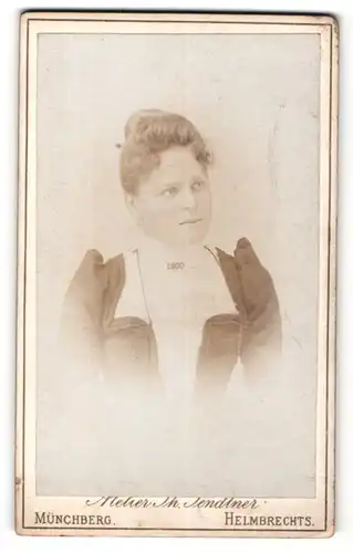 Fotografie Th. Jendtner, Münchberg, Portrait junge Dame in zeitgenössischer Kleidung