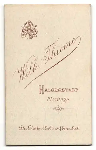 Fotografie Wilh. Thieme, Halberstadt, Portrait modisch gekleideter Herr mit Vollbart