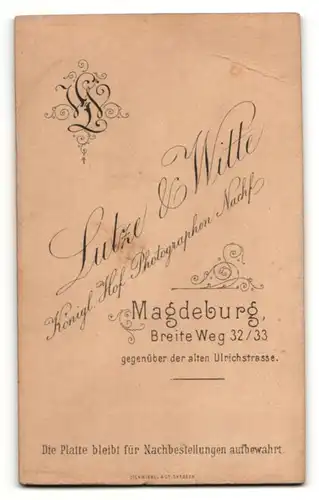 Fotografie Lutze & Witte, Magdeburg, Portrait ältere Dame im hübschen Kleid mit Kragenbrosche