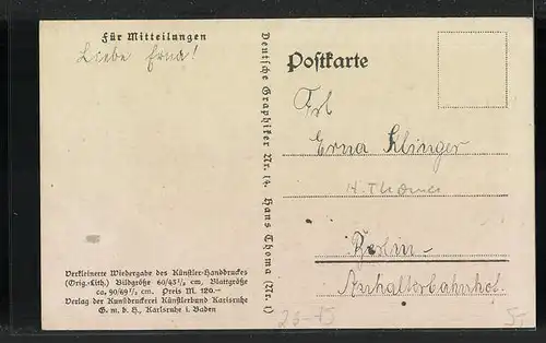 Künstler-AK Hans Thoma: Blick auf die Alpen