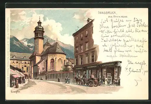 Künstler-AK Edward Theodore Compton: Innsbruck, Partie an der Hofkirche