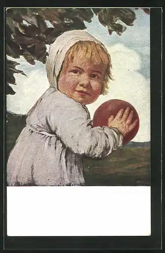 Künstler-AK G. Hirth`s Verlag, Serie VI, 3, Ludwig von Zumbusch: Kind mit dem Ball