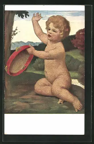 Künstler-AK G. Hirth`s Verlag, Serie VI, 1, Ludwig von Zumbusch: Amor schlägt sein Tambourin