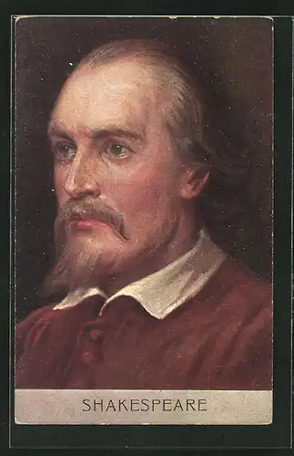 Künstler-AK Portrait von William Shakespeare, englischer Dramatiker, Lyriker und Schauspieler