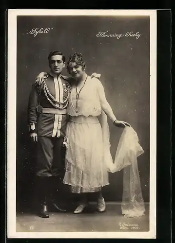AK Operette Sybill, Schauspieler Flemming und Schauspielerin Suchy