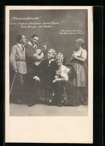 AK Operette Schwarzwaldmädel, Gustav Jahrbeck, Otto Glaser & Gustav Charlé in Kostümen