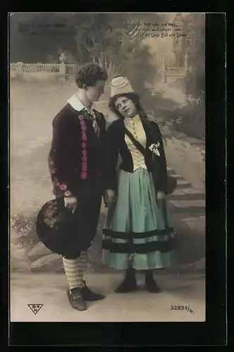 AK Szene aus der Operette Die Tochter des Regiments, Doch nicht liebt wahr und treu...