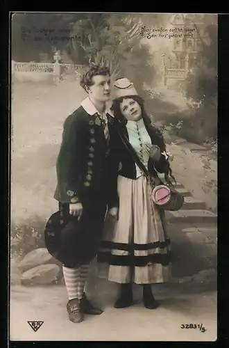 AK Szene aus der Operette Die Tochter des Regiments, Nicht zweifeln darf ich länger...