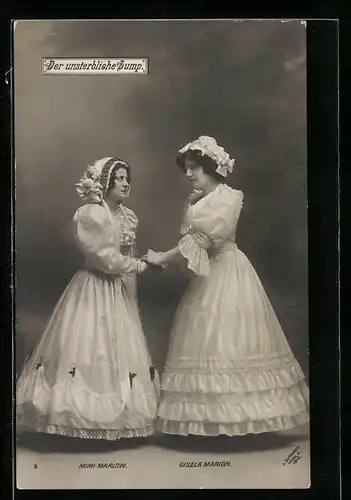 AK Schauspielerinnen Mimi Marlow und Gisela Marion in der Operette Der unsterbliche Lump