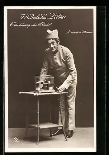 AK Heimliche Liebe zwischen Mann und Haustier, Operette