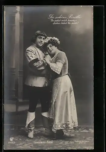 AK Operette Die schöne Risette, Darsteller Lussmann und Holm