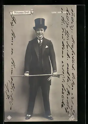 AK Operette Prinzess Gretl mit Luise Kartousch