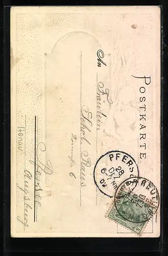 Lithographie Bärbele vor der Burg Lichtenstein