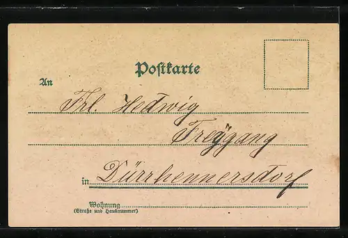 Lithographie Ebersbach i. Sa., Panorama mit Blick auf Güterzugwaggons