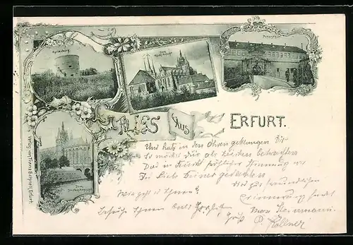AK Erfurt, Rückansicht des Doms, Petersthor, Cyriaxburg