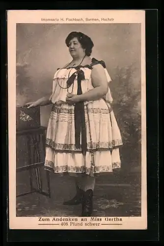 AK Miss Gertha, übergewichtige Frau wiegt 408 Pfund