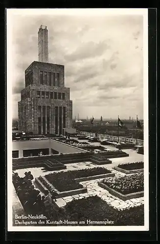 AK Berlin-Neukölln, Dachgarten des Karstadt-Hauses am Hermannplatz