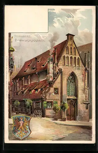 Lithographie Nürnberg, Ansicht Bratwurstglöcklein