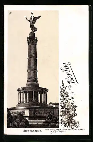 Lithographie Berlin-Tiergarten, An der Siegessäule
