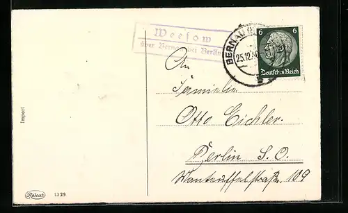 AK Landpoststempel Weesow über Bernau bei Berlin