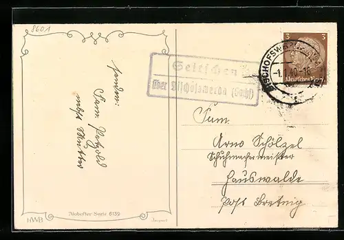 AK Landpoststempel Seitschen über Bischofswerda /Sachsen