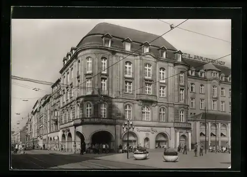 AK Erfurt, Bahnhofstrasse und Hotel Erfurter Hof