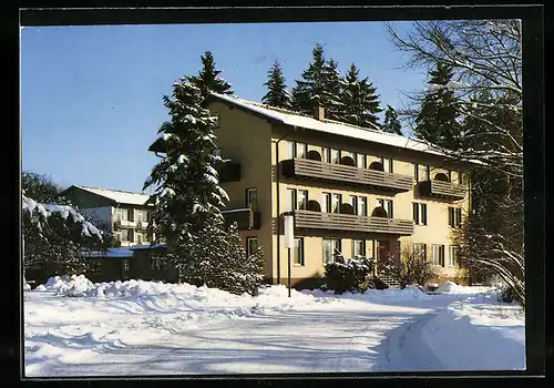 AK Bad Dürrheim im Schwarzwald, Kursanatorium Karolushaus im Schnee