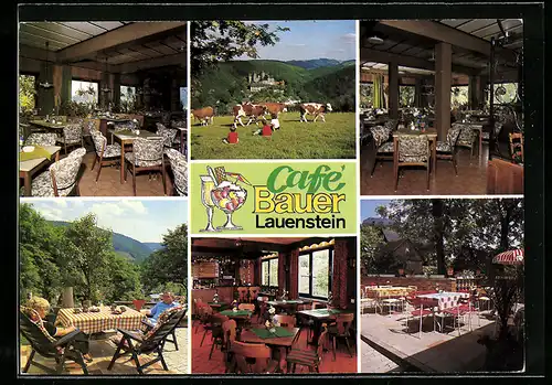 AK Ludwigstadt-Lauenstein, Cafe Bauer im Naturpark Frankenwald, Innenansichten
