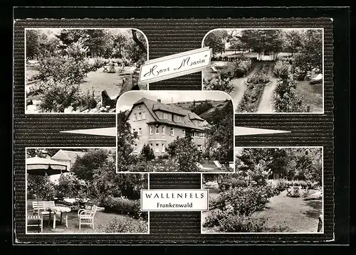 AK Eichhorn-Wallenfels /Frankenwald, Hotel Haus Maria, Gartenpartien