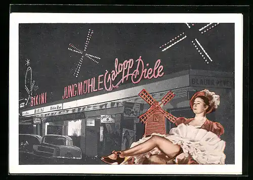 AK Hamburg-St. Pauli, Jungmühle-Bikini-Hippodrom, Vergnügungsstätte auf der Gr. Freiheit 10-14