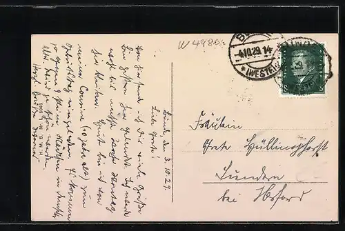 AK Bünde i. W., Totalansicht aus der Vogelschau