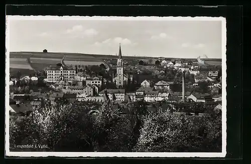 AK Lengenfeld i. V., Teilansicht aus der Vogelschau