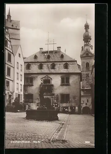 AK Cochem / Mosel, Denkmal auf dem Marktplatz