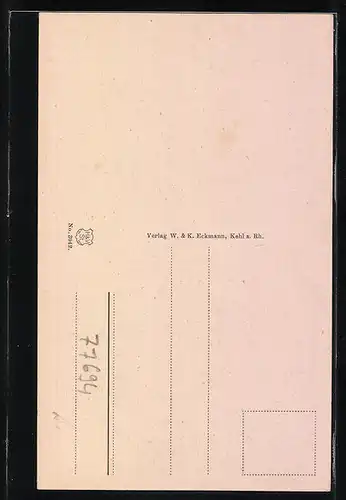 AK Kehl a. Rh., Partie am Stadtweiher mit Kath. Kirche