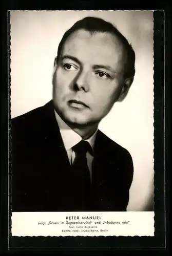 AK Musiker Peter Manuel im Anzug mit Krawatte