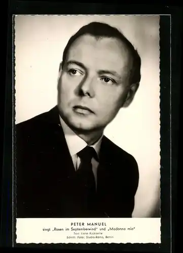 AK Musiker Peter Manuel im Anzug mit Krawatte