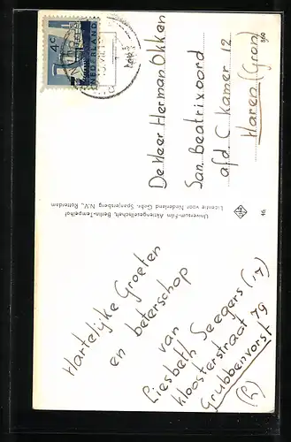 AK Musikerin Conny mit geblümtem Halstuch